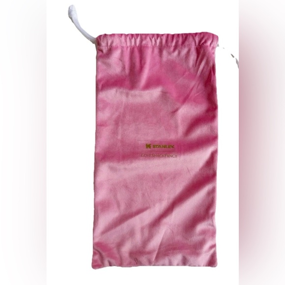 STANLEY Love Shack Fancy Tumbler Drawstring Velvet Storage Bag Pouch Pink - Picture 3 of 7